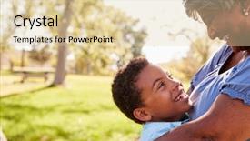  Presentation with park - Amazing presentation design having up of grandson hugging grandmother backdrop and a lemonade colored foreground