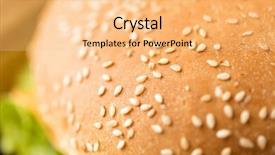  Presentation with fast food - Amazing slide set having up of hamburger bun crust backdrop and a lemonade colored foreground