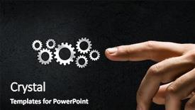  Presentation with mechanic gears - Slide deck consisting of up of hand and gears background and a black colored foreground