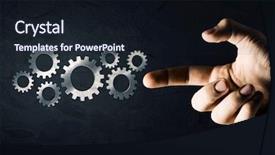  Presentation with mechanic gears - Beautiful theme featuring up of hand and gears backdrop and a  colored foreground