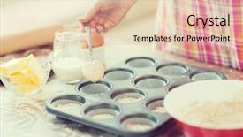  Presentation with molds - Beautiful theme featuring up of hand filling muffins backdrop and a lemonade colored foreground