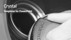  Presentation with hand saving - Slides featuring up of hand holding diesel background and a dark gray colored foreground