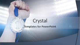  Presentation with olympic - Audience pleasing slide deck consisting of up of hand holding olympic backdrop and a light blue colored foreground