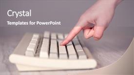  Presentation with maxwell physical equations electromagnetics hand - Beautiful presentation featuring up of hand pressing keyboard backdrop and a gray colored foreground