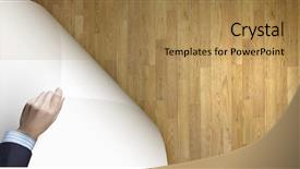  Presentation with paper hand drawn politics - Slide set featuring up of hand pulling paper background and a coral colored foreground