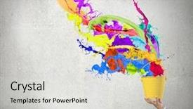  Presentation with paint bucket - Slides having healthy breakfast background oat flakes with raisins and lots of ripe apples on white wooden table with copy space diet morning meals with seasonal fruits and cereals background and a sky blue colored foreground