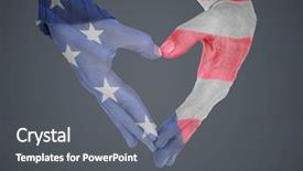  Presentation with heart hands - Theme featuring up of hands forming heart background and a dark gray colored foreground