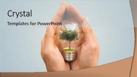  Presentation with energy conservation and recycle - PPT layouts featuring up of hands holding light background and a lemonade colored foreground