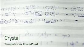  Presentation with jazz music - Beautiful PPT theme featuring up of handwritten sheet music backdrop and a sky blue colored foreground