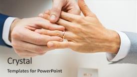  Presentation with wedding ring - PPT theme having up of happy male gay background and a soft green colored foreground