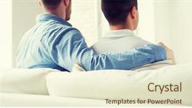  Presentation with gay pride colours spectrum abstract - Beautiful presentation theme featuring up of happy male gay backdrop and a  colored foreground