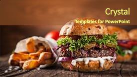  Presentation with home design - Cool new presentation design with up of home made burger backdrop and a tawny brown colored foreground