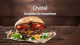  Presentation with burger - PPT theme having up of home made burger background and a tawny brown colored foreground