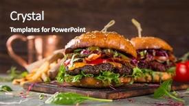  Presentation with burgers - Amazing theme having up of home made burger backdrop and a  colored foreground