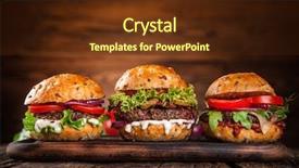  Presentation with home design - PPT theme with up of home made burger background and a tawny brown colored foreground