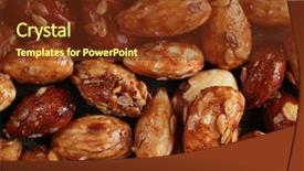  Presentation with honey skincare - Beautiful PPT theme featuring up of honey roasted almonds backdrop and a tawny brown colored foreground