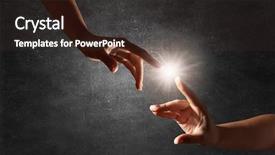  Presentation with black babies hands and feet in black human hands - Beautiful presentation design featuring up of human hands touching backdrop and a wine colored foreground