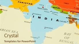  Presentation with india - Audience pleasing slides consisting of up of india on map backdrop and a cream colored foreground