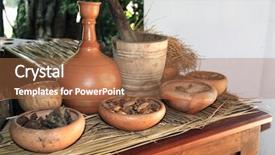  Presentation with sri lanka - Presentation theme with up of ingredients of ayurvedic background and a coral colored foreground