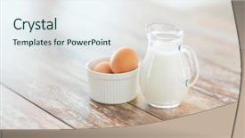  Presentation with protein food - Presentation theme with up of jugful of milk background and a sky blue colored foreground