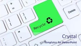  Presentation with recycle - Audience pleasing slides consisting of up of keyboard with recycle backdrop and a sky blue colored foreground