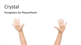  Presentation with parts - PPT layouts consisting of people childhood gesture and body parts concept - close up of little child hands raised up background and a white colored foreground