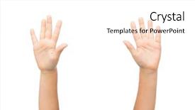 Presentation with parts - PPT theme consisting of up of little child hand background and a white colored foreground