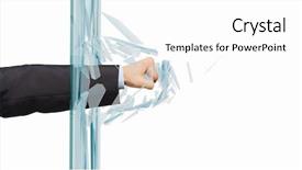  Presentation with breaking news of cancer - Presentation design having up of male fist breaking background and a  colored foreground