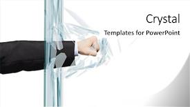  Presentation with breaking promises - Presentation having up of male fist breaking background and a white colored foreground