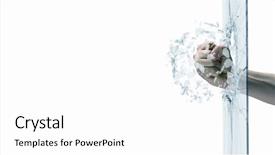  Presentation with glass - Audience pleasing slides consisting of up of male fist breaking backdrop and a white colored foreground