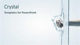  Presentation with glass - Slide deck with up of male fist breaking background and a sky blue colored foreground
