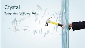  Presentation with glass - Amazing PPT layouts having up of male hand breaking backdrop and a  colored foreground