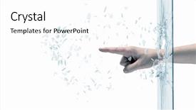  Presentation with finger - PPT layouts featuring up of male hand breaking background and a white colored foreground