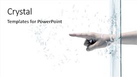  Presentation with banquet server hand - Amazing slides having up of male hand breaking backdrop and a white colored foreground