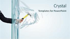  Presentation with breaking promises - Slide deck consisting of up of male hand breaking background and a  colored foreground