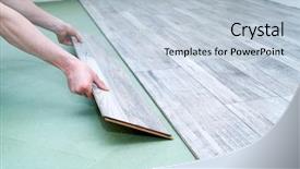  Presentation with flooring - Amazing slides having up of male hands installing backdrop and a lemonade colored foreground