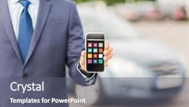  Presentation with car parking - Audience pleasing theme consisting of up of man showing menu backdrop and a gray colored foreground