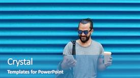  Presentation with iot agriculture technology concept man - Slides having up of man with coffee background and a teal colored foreground