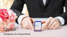  Presentation with proposal blue - Audience pleasing PPT theme consisting of up of man with diamond backdrop and a lemonade colored foreground