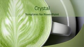  Presentation with matcha green tea - Colorful presentation design enhanced with up of matcha green tea backdrop and a mint green colored foreground
