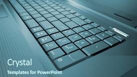  Presentation with keyboard - Audience pleasing slide set consisting of up of modern laptop keyboard backdrop and a ocean colored foreground