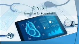  Presentation with diagnostics - Audience pleasing slide set consisting of up of modern medical diagnostic backdrop and a sky blue colored foreground