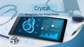  Presentation with medical concept - Cool new slide deck with up of modern medical diagnostic backdrop and a light blue colored foreground