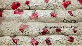  Presentation with supermarket refrigerator - Slides with up of mops in packet background and a  colored foreground