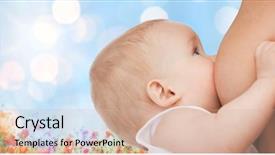  Presentation with motherhood - Presentation theme enhanced with up of mother breast feeding background and a soft green colored foreground