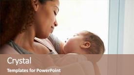  Presentation with daughter mother - Colorful slides enhanced with up of mother cuddling baby backdrop and a coral colored foreground