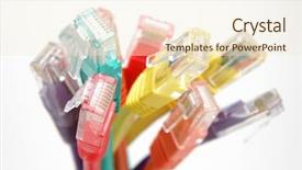  Presentation with network cable - Cool new presentation with up of multi color network backdrop and a  colored foreground