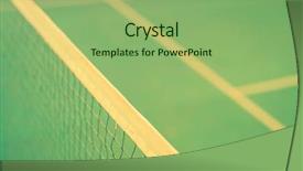  Presentation with badminton - Colorful presentation theme enhanced with up of net in badminton backdrop and a seafoam green colored foreground