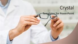  Presentation with close up of a brick - PPT layouts enhanced with up of optician with glasses background and a light gray colored foreground
