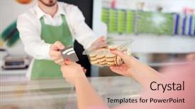  Presentation with cookies - PPT theme having up of paying for cookies background and a coral colored foreground